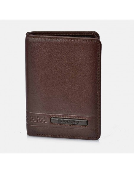 DAVILETTO Cartera de hombre en piel con tarjetero con estuche de regalo