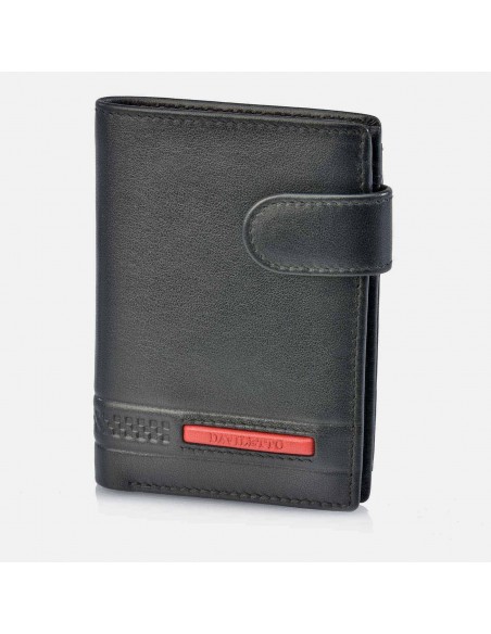 DAVILETTO Cartera grande para hombre de piel con monedero y estuche de regalo
