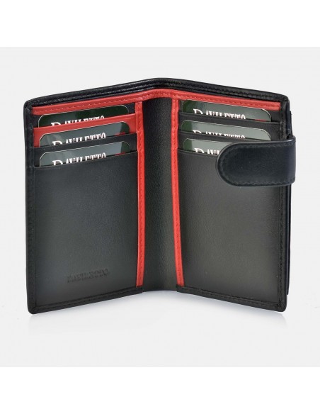 DAVILETTO Cartera grande para hombre de piel con monedero y estuche de regalo