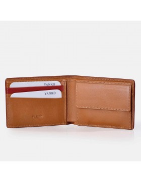 Cartera pequeña de Piel tipo Americano con Monedero para Hombre BoxCalf  YANKO 2