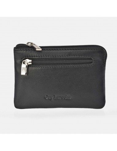 GUY LAROCHE  Monedero cremallera con argolla en piel suave para hombre