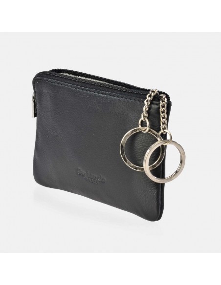 GUY LAROCHE  Monedero cremallera con argolla en piel suave para hombre