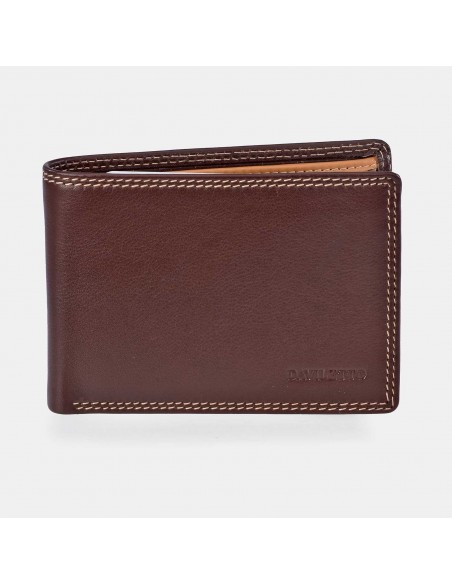 DAVILETTO cartera  para hombre en piel colores tipo americano con monedero