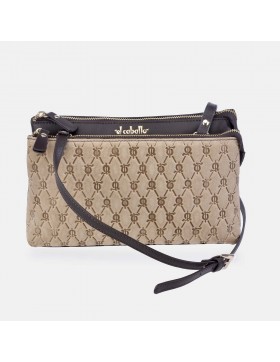 EL CABALLO Bolso bandolera con cremalleras en piel y...
