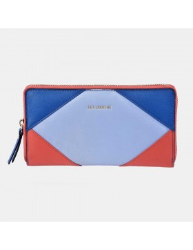 GUY LAROCHE Billetero con cremallera para mujer en piel patchwork grande