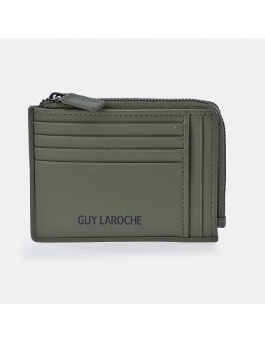 GUY LAROCHE Tarjetero plano cremallera en piel para hombre