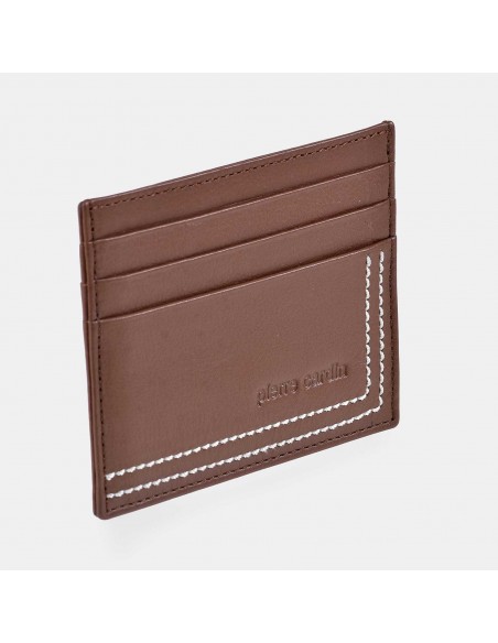 PIERRE CARDIN tarjetero con costura vista para caballero