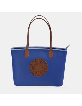 EL CABALLO Bolso shopping grande de mujer en piel y lona...