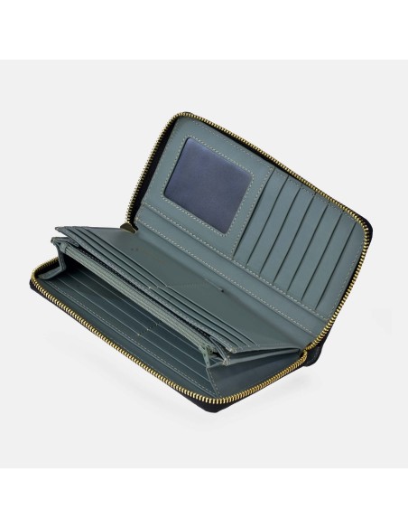GUY LAROCHE Monedero billetero grande con cremallera para mujer en piel suave
