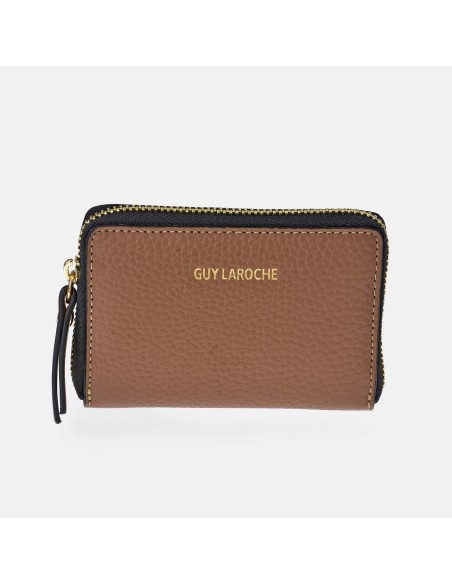 GUY LAROCHE Monedero con cremallera mini para mujer en piel suave