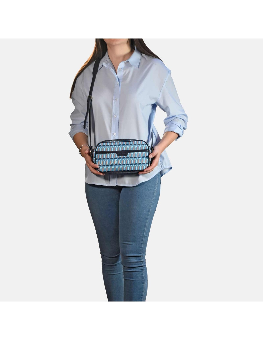 GUY LAROCHE bolso bandolera en lona estampada...