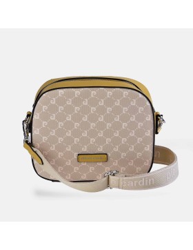 PIERRE CARDIN Bolso bandolera con cremallera en lona logo...