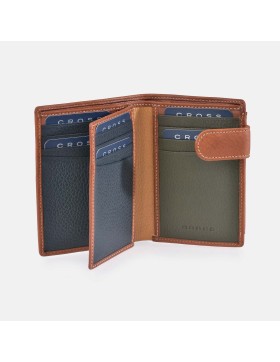 Cartera de hombre piel con monedero exterior y cierre Cross 2